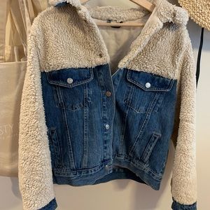 topshop hybrid borg jacket